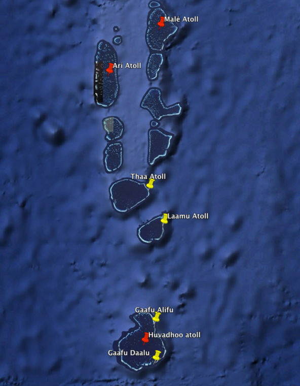 Carte Sud Maldives