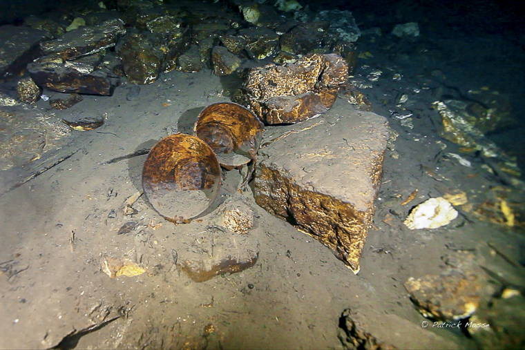 Vestiges dans la cénote de Yaaludzil